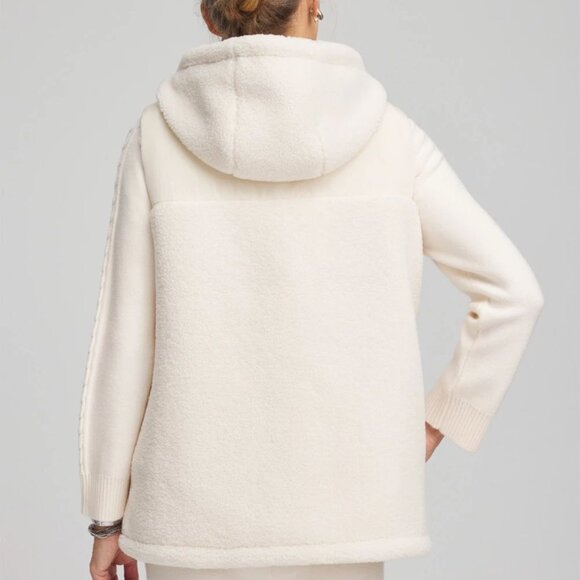 nwt CHICO'S ZENERGY HEAVYWEIGHT SHERPA HOODED VEST 8 16 - Picture 3 of 3